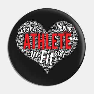 Athlete Gym Workout Exercise Motivational Heart Shape design Pin