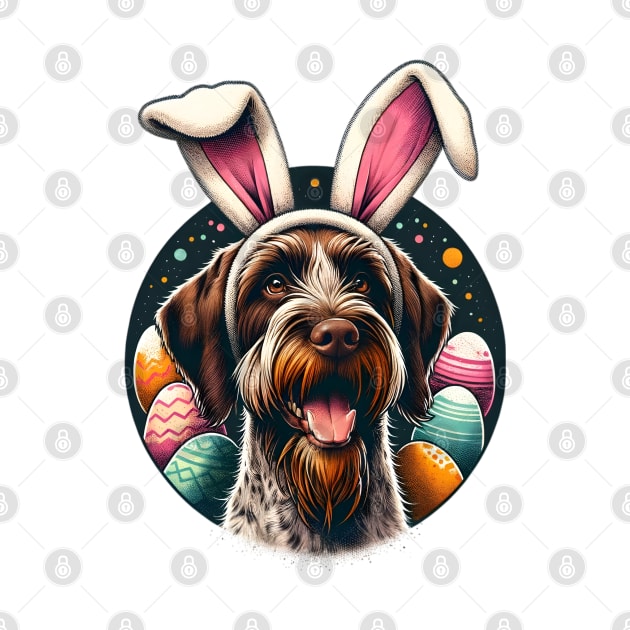 Wirehaired Pointing Griffon Embraces Easter with Bunny Ears by ArtRUs