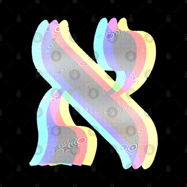 The Hebrew Letter Alef - RGB Glitch by JMM Designs