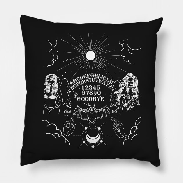 Fallen Angel Spirit Board Gothic Occult Pillow by LunaElizabeth