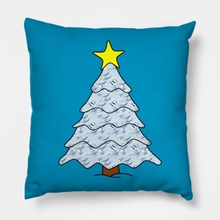 Blue fish Christmas tree Pillow