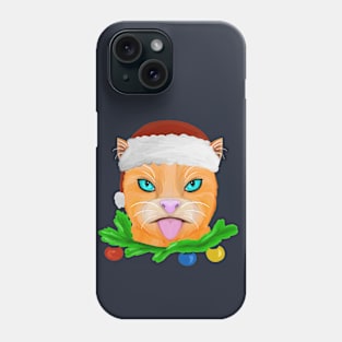 Christmas cat portrait Phone Case