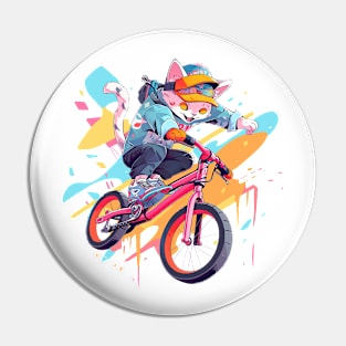 cat biker Pin