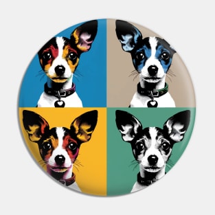 Pop Retro Toy Fox Terrier Art - Cute Puppy Pin