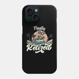 Retired Retro Skeleton Beach Retirement Pensioner Phone Case