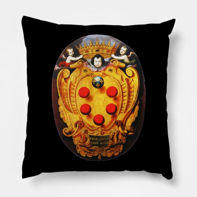 The Medici coat of arms on a silk velvet Pillow by BulganLumini