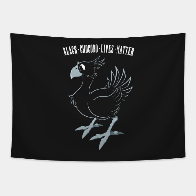 Black Chocobo Tapestry by wloem