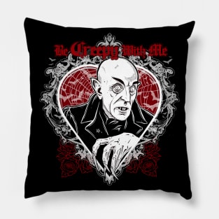 Be Creepy With Me - Be My Valentine, Love, Dark Romance, Vampire Love Valentine Card sticker Pillow