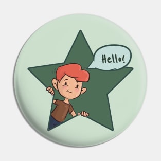 boy looks out of the star Pin