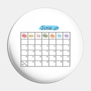 June 2024 Calendar Pin