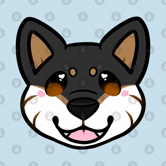 Black Shiba Inu Face by leashonlife