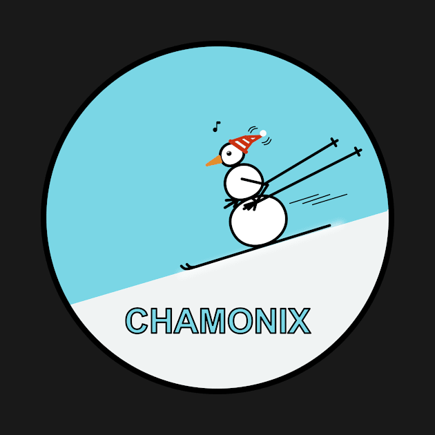 Frosty the Snowman skiing in Chamonix by Musings Home Decor