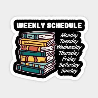 Weekly planning for reader and bookworms book worm Magnet