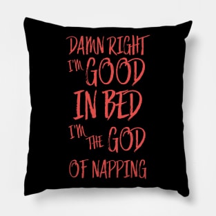 I am good in bed - red black version Pillow