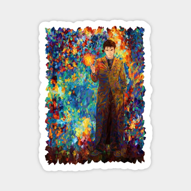 10th doctor with screwdriver abstract art Magnet by Dezigner007