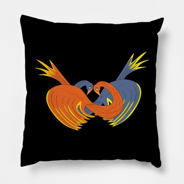 Two birds Pillow by Alekvik