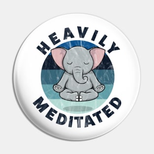 Heavily Meditated Yoga Elephant Pin