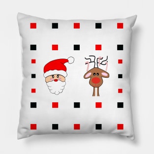 Santa And His Reindeer Pillow