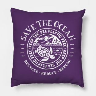 Keep the Sea Plastic Free - Turtle Tropical Beach Pillow