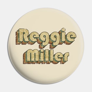 Reggie Miller // Vintage Rainbow Typography Style // 70s Pin