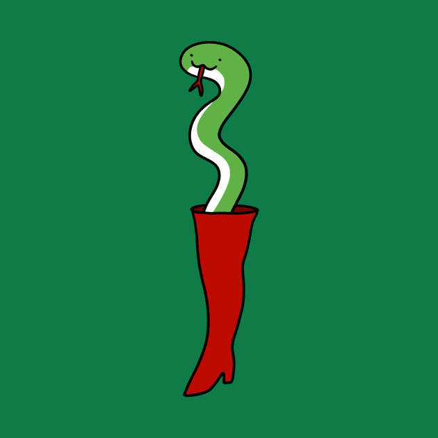 Red Thigh High Boot Snake by saradaboru