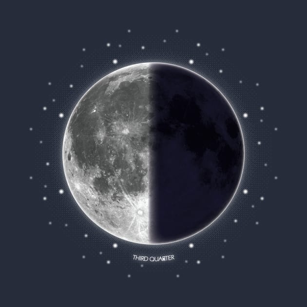 Third Quarter/ Half Moon - Moon Phases by meownarchy