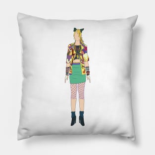 Punk Rock Girl Retro Lucky Star Pillow