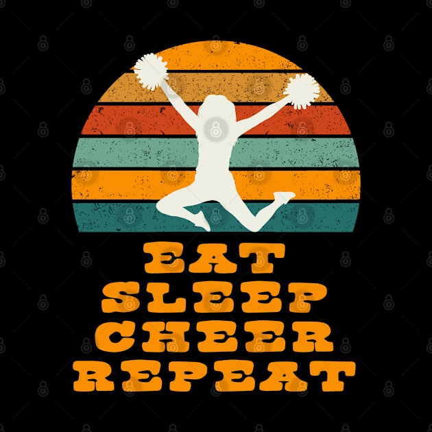 Eat Sleep Cheer Repeat with Vintage Sunset by tropicalteesshop