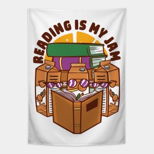 Reading Is My JAM, Funny Juice Design Tapestry