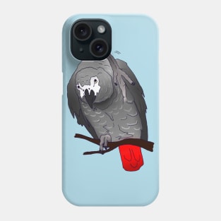 African Grey Parrot Perching Waving on a Branch Phone Case