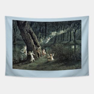 Woodland fairies in the moonlight - A. W. Crawford Tapestry