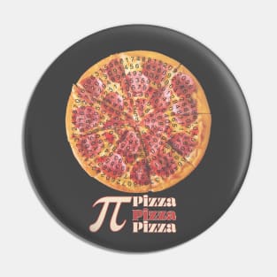 Pizza Pi Pepperoni with Pi number spiral 3.14 and Pizza Pizza Pizza Pin