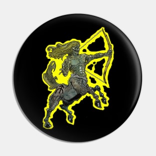 Zombie Art : ZOMBIE ZODIAC HORRORSCOPE (Sagittarius) T-Shirt Pin