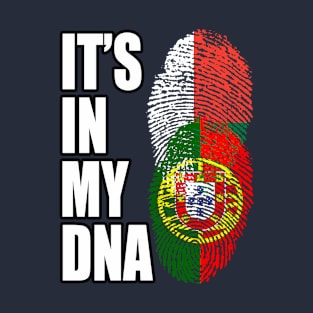 Malagasy And Portuguese Mix Heritage DNA Flag T-Shirt