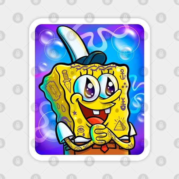 Spongebob Tattooed Squarepants Magnet by Ramon8art