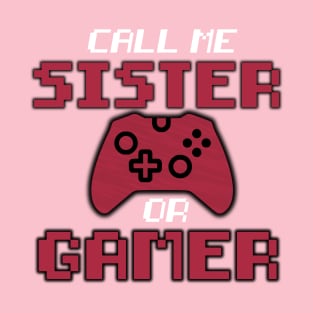 Retro gamer sister neon design T-Shirt