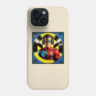 Unleash the Power: Superhero Soundscape Vinyl Record Artwork IV Phone Case