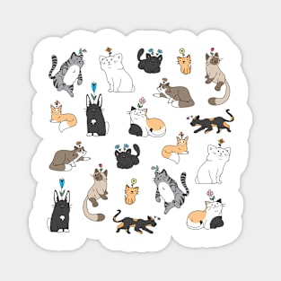 Cat Flower Party Magnet