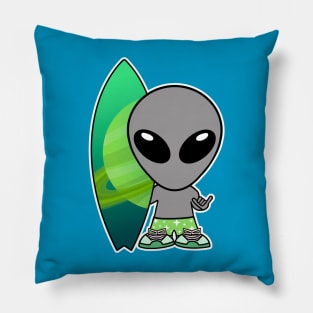 Surfboard Alien Pillow