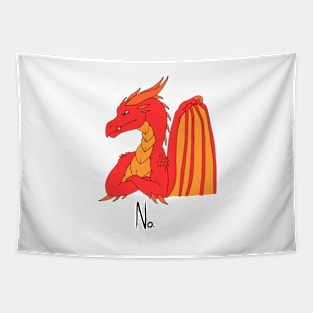 No Dragon (Red) Tapestry