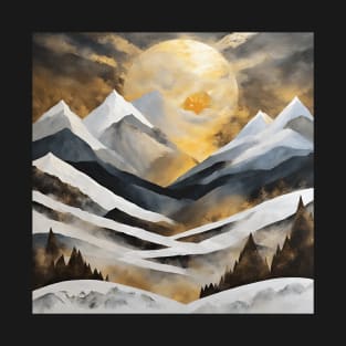 Golden Sun over Mountain Peaks T-Shirt