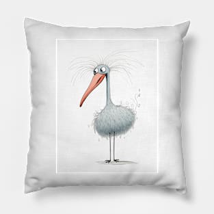 Dadaistic Art,Creative Child's Drawing - Flamingo Pillow