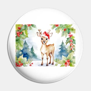 Baby Deer In Winter wonderland Pin