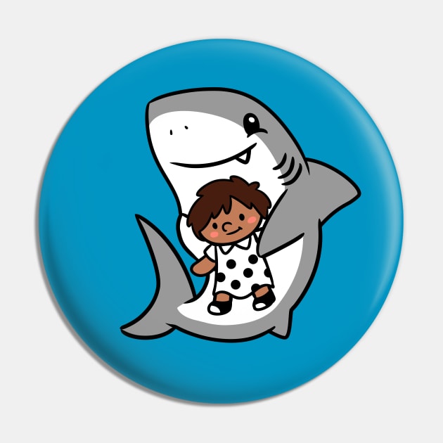 Shark Pup Morgan & Their Doll (Medium Tones, Shag, Smock Dress) Pin by Pop & Purr