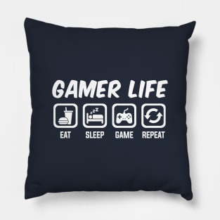 Gamer Life - Eat Sleep Game Repeat Pillow
