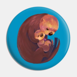 Sea Otter Mom Pin