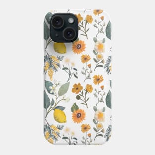 Lemon Vibes with Yellow Flowers Phone Case