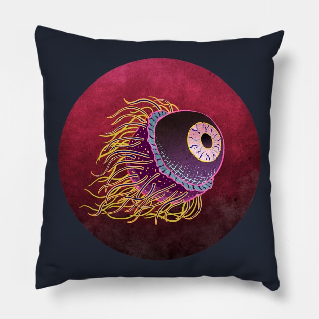 Jelly Eye (red) Pillow by Antoine Doré