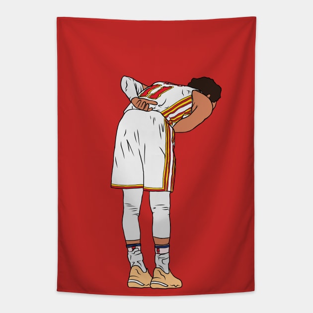 Trae Young Takes a Bow Tapestry by rattraptees