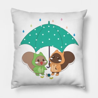 Squirrel Rainy day Pillow